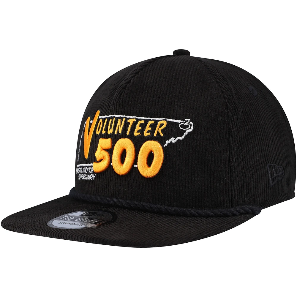 Men's New Era Black Bristol Motor Speedway Volunteer 500 Retro Cord Golfer Adjustable Hat