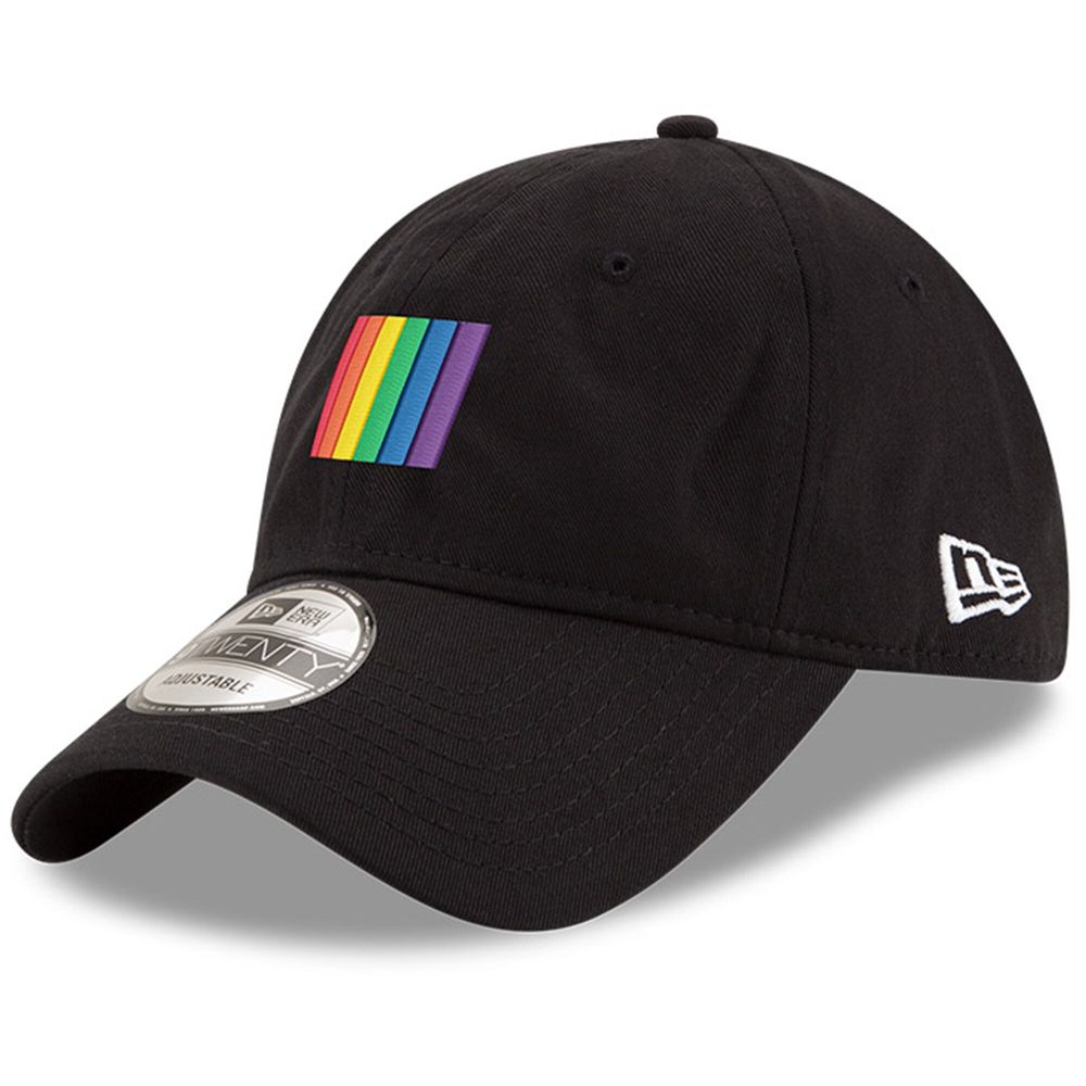 Men's New Era Black NASCAR Icon Pride 9TWENTY Adjustable Hat