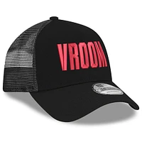 Men's New Era Black NASCAR Vroom 9FORTY A-Frame Adjustable Trucker Hat