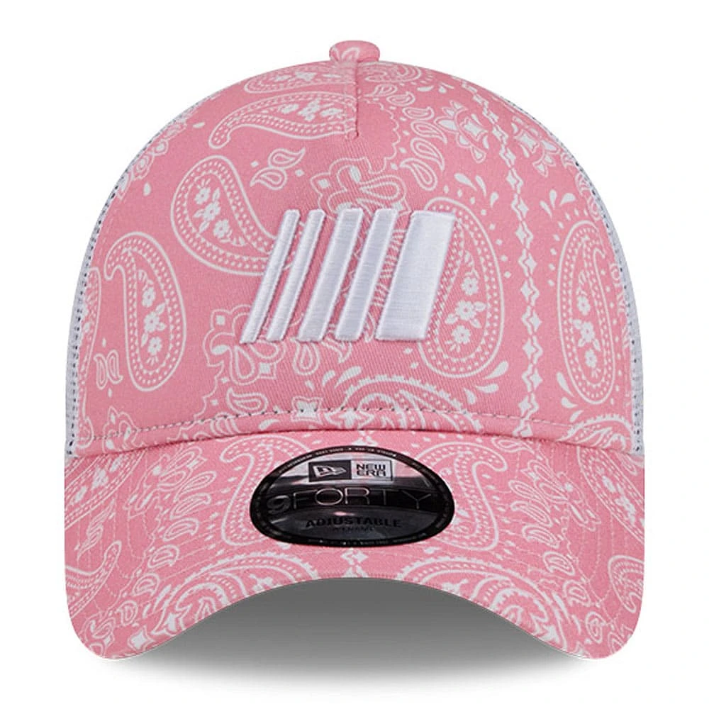 Men's New Era  Pink 9FORTY A-Frame Trucker Paisley Adjustable Hat