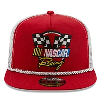Men's New Era Red/White NASCAR Golfer Snapback Adjustable Hat