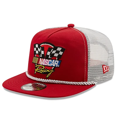 Men's New Era Red/White NASCAR Golfer Snapback Adjustable Hat