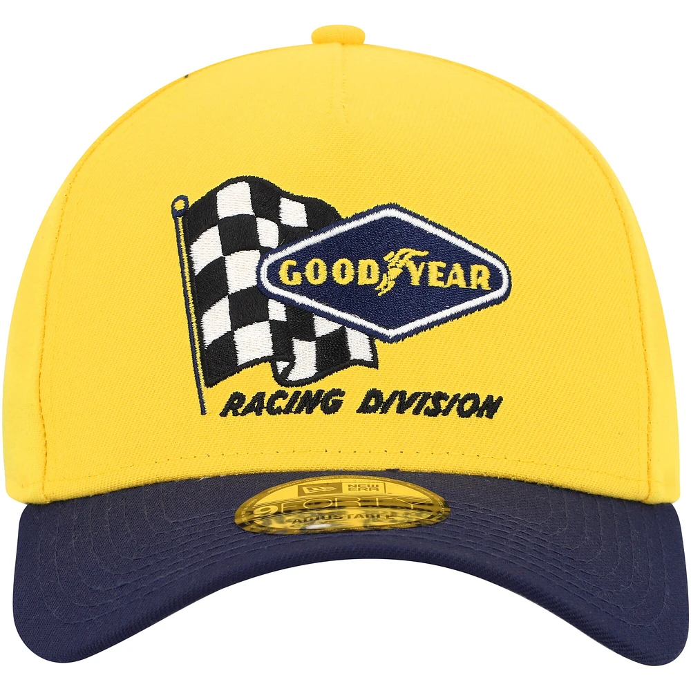 Casquette snapback NASCAR 9FORTY A-Frame Trucker jaune/bleu New Era pour homme