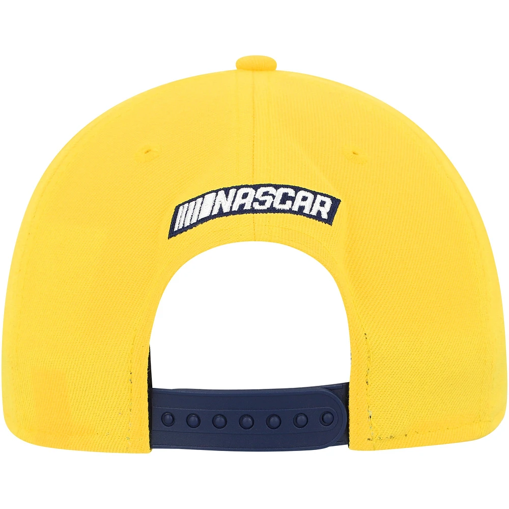Casquette snapback NASCAR 9FORTY A-Frame Trucker jaune/bleu New Era pour homme