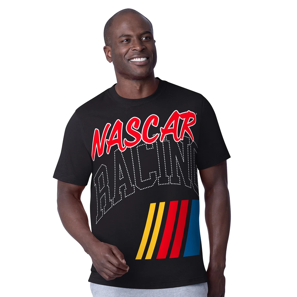 T-shirt noir Starter NASCAR Extreme Hands Off pour homme