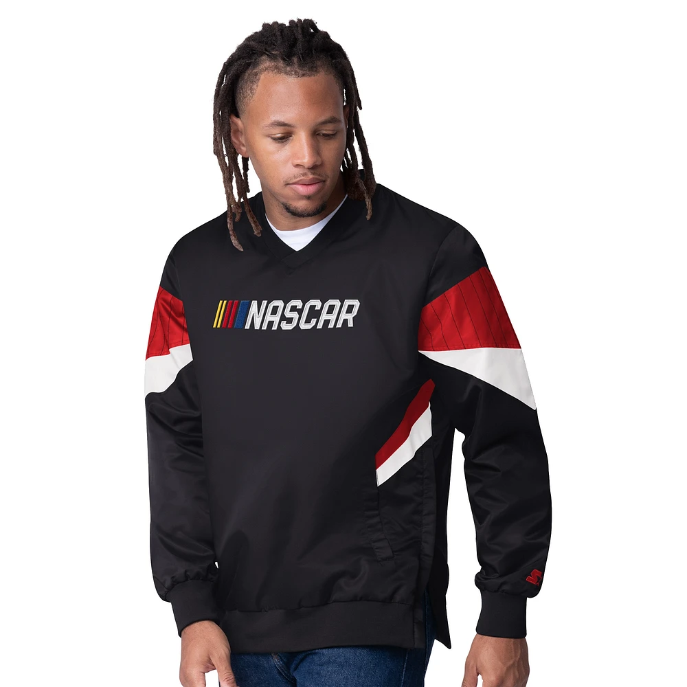 Veste pull à col en V noire pour homme NASCAR Striker I