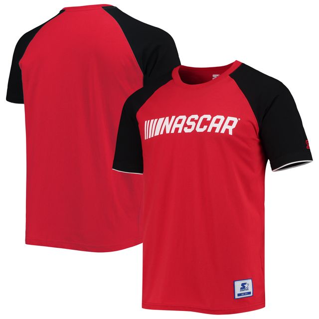 T-shirt à manches raglan NASCAR The Catcher Starter rouge/noir pour homme