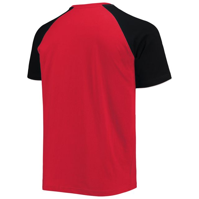 T-shirt à manches raglan NASCAR The Catcher Starter rouge/noir pour homme