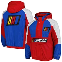 Starter Red/Blue NASCAR The Body Check Half-Snap Pullover Jacket pour homme