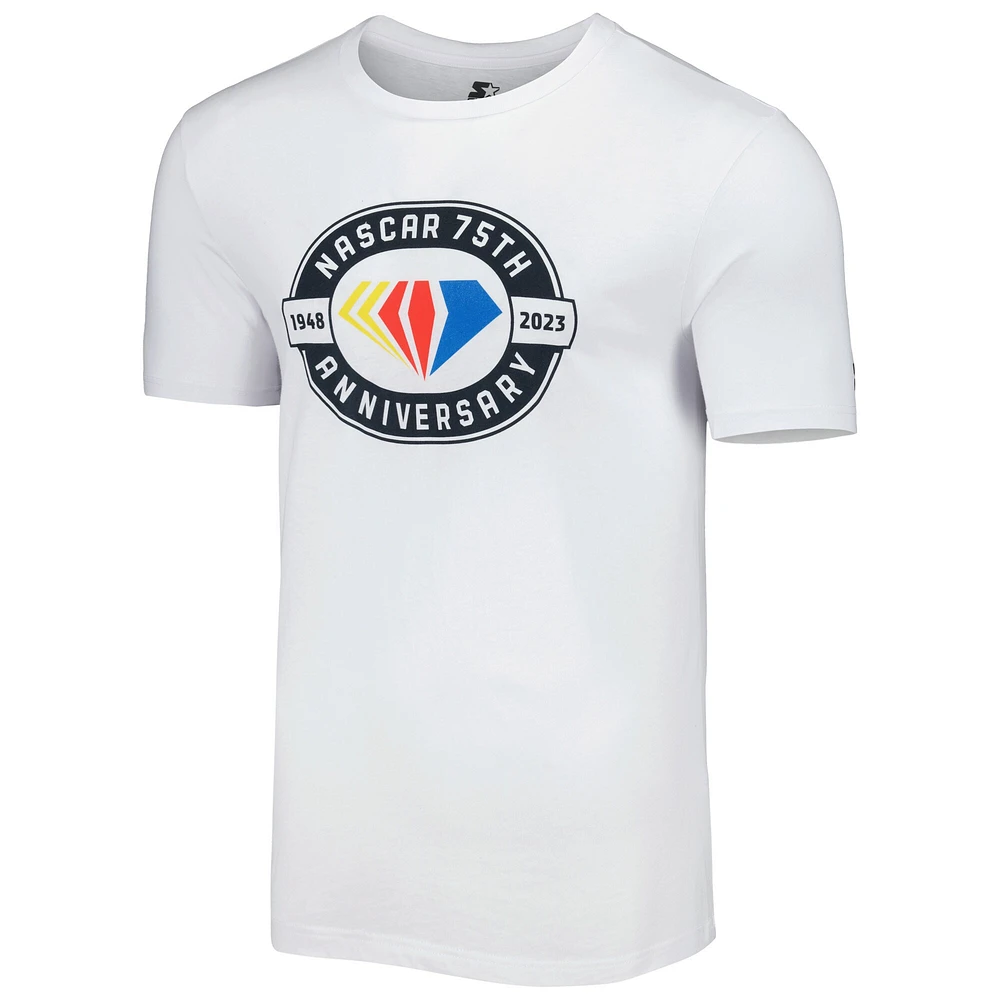 T-shirt Starter blanc avec logo NASCAR Prime Time pour homme