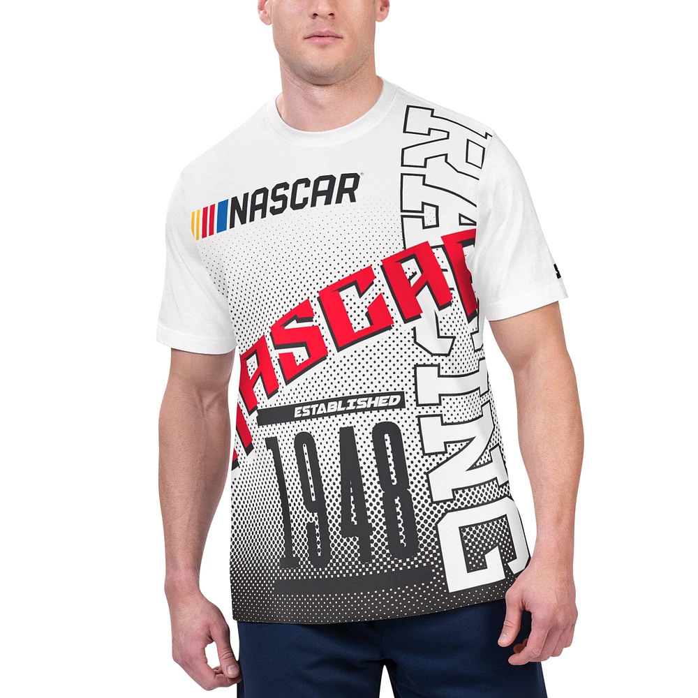 T-shirt graphique Starter White NASCAR Merchandise Extreme Lineman pour hommes