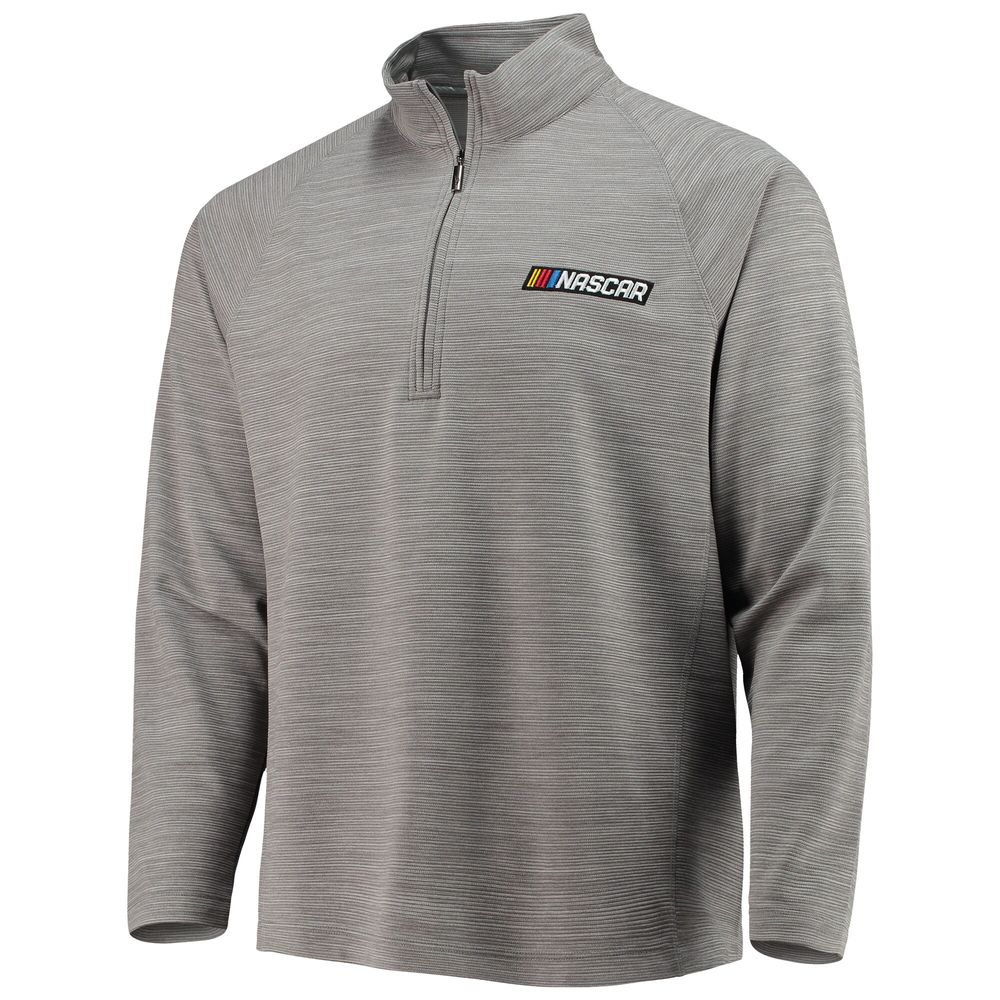 Men's Tommy Bahama Charcoal NASCAR Play Action Raglan Half-Zip Jacket