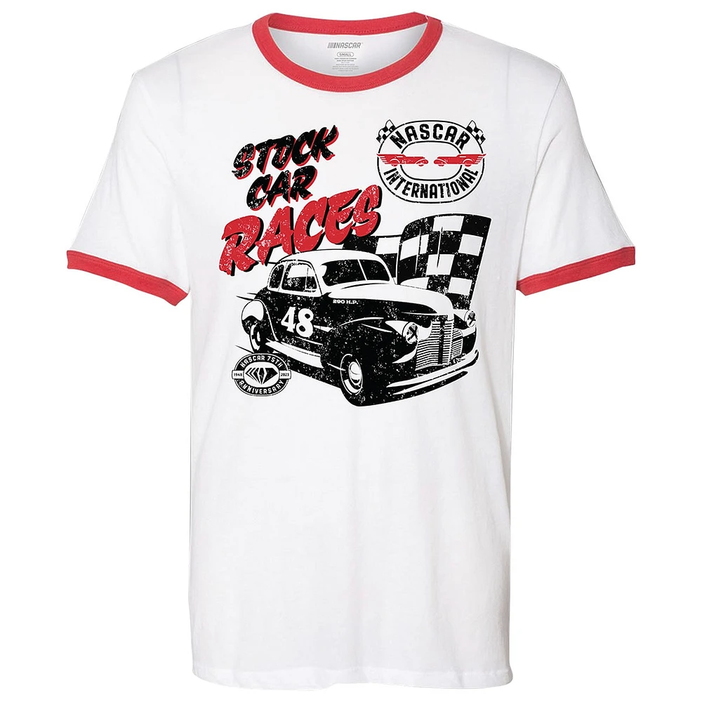 Men's  White NASCAR Stock Car T-Shirt