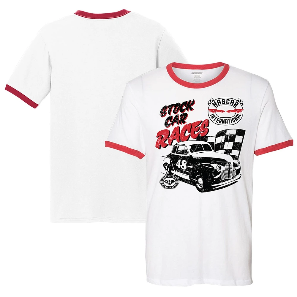 Men's  White NASCAR Stock Car T-Shirt