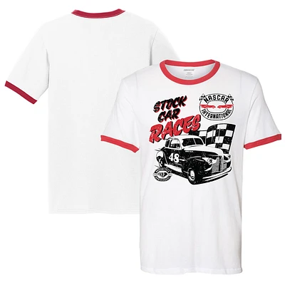 T-shirt blanc NASCAR Stock Car pour homme