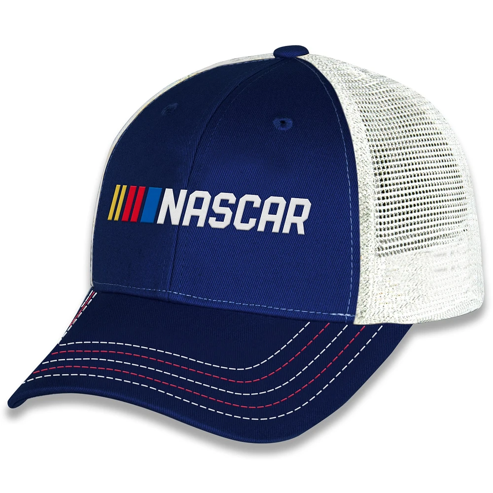 Unisex Checkered Flag Sports Blue NASCAR Trucker Adjustable Hat