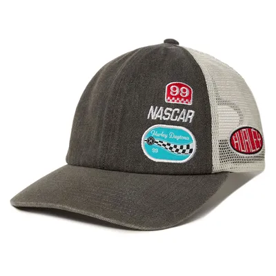 NASCAR Hurley Unisex Unstructured Trucker Snapback Hat - Gray