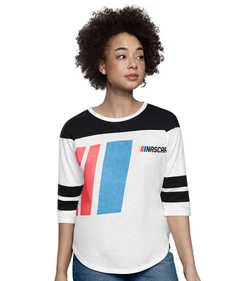 Women's Starter  White NASCAR Grand Slam 3/4-Sleeve T-Shirt