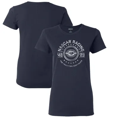 NASCAR Checkered Flag Women's 75th Anniversary Tradition T-Shirt - Heather Navy