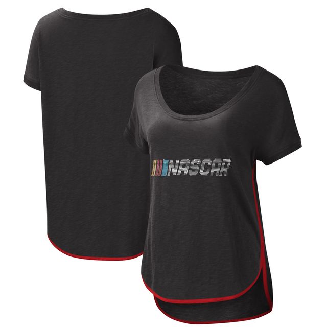 T-shirt à encolure dégagée pour femme G-III 4Her by Carl Banks noir NASCAR Rookie