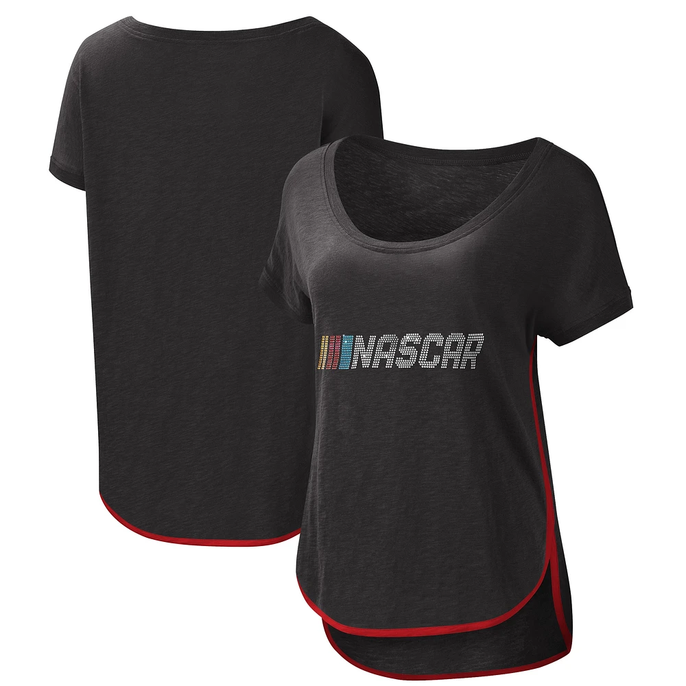 Women's G-III 4Her by Carl Banks Black NASCAR Rookie Scoop Neck T-Shirt