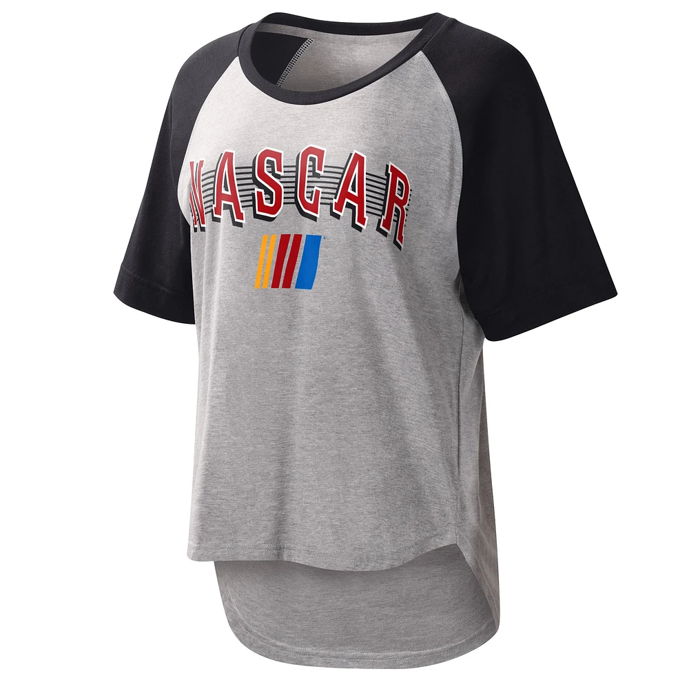 T-shirt NASCAR Slugger G-III 4Her by Carl Banks pour femme, gris/noir