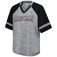 Women's G-III 4Her by Carl Banks  Heather Gray NASCAR Hall of Fame Oversized Raglan V-Neck T-Shirt