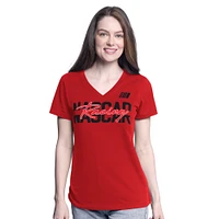 Women's G-III 4Her by Carl Banks  Red NASCAR Batter Up V-Neck T-Shirt