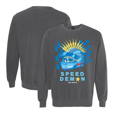 Women's Girl Tribe Co. Gray NASCAR Speed Demon Pullover Sweatshirt