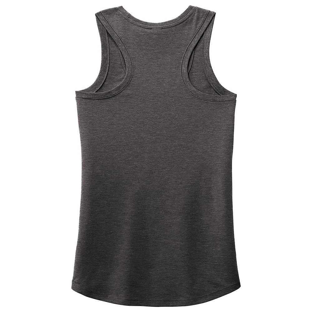 Débardeur tri-blend dos nageur NASCAR Heather Charcoal pour femme avec nom et numéro