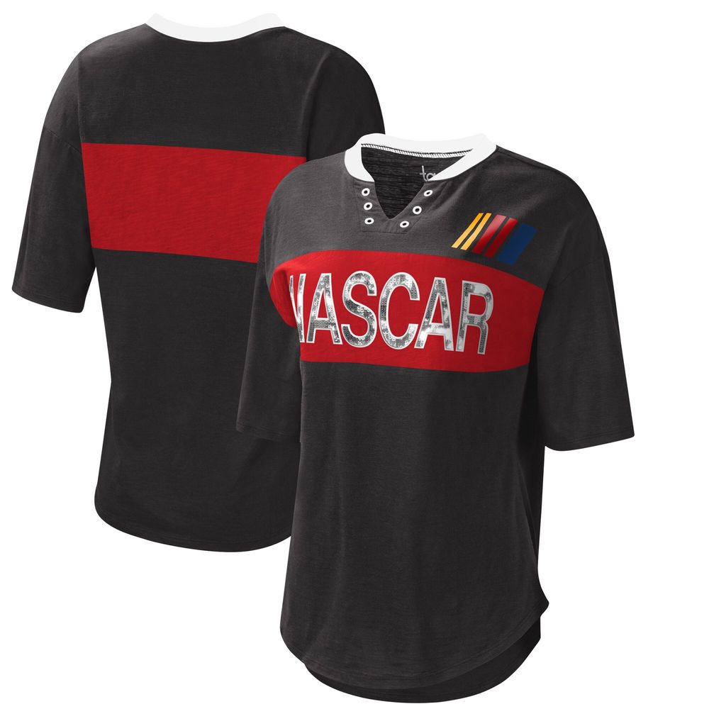 Women's Touch Black NASCAR Lead Off Henley T-Shirt