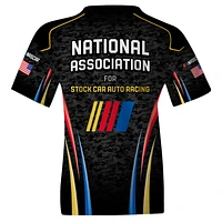 T-shirt d'uniforme NASCAR noir à damier pour jeunes