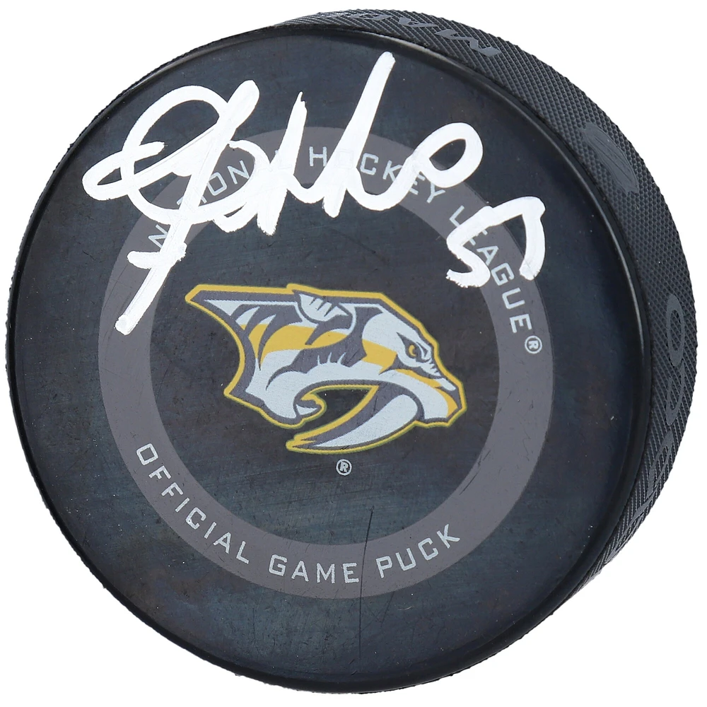 Dante Fabbro Nashville Predators Autographed 2019 Model Official Game Puck