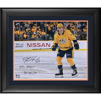 Dante Fabbro Nashville Predators Framed Autographed 16" x 20" Skating Photograph with "NHL Debut 3/30/19" Inscription