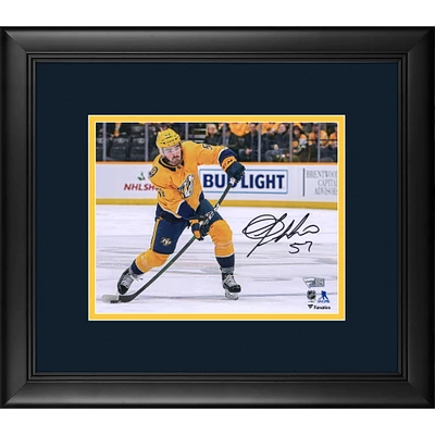 Dante Fabbro Nashville Predators Framed Autographed 8" x 10" Gold Jersey Shooting Photograph