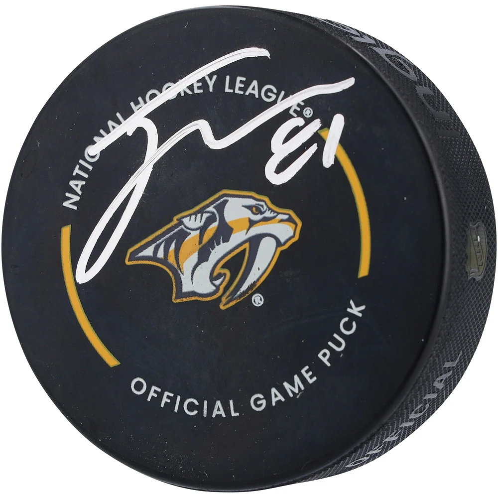 Jonathan Marchessault Nashville Predators Autographed Official Game Puck