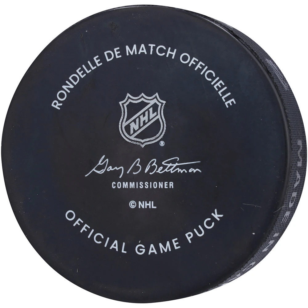 Juuse Saros Nashville Predators Autographed 25th Anniversary Official Game Puck