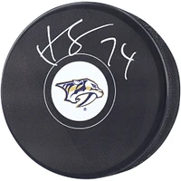 Juuse Saros Nashville Predators Autographed Hockey Puck