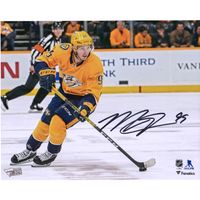 Matt Duchene Nashville Predators Autographed 8'' x 10'' Gold Jersey Skating with Puck Photograph