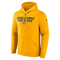 Sweat à capuche en polaire Authentic Pro Gold Nashville Predators Fanatics pour homme