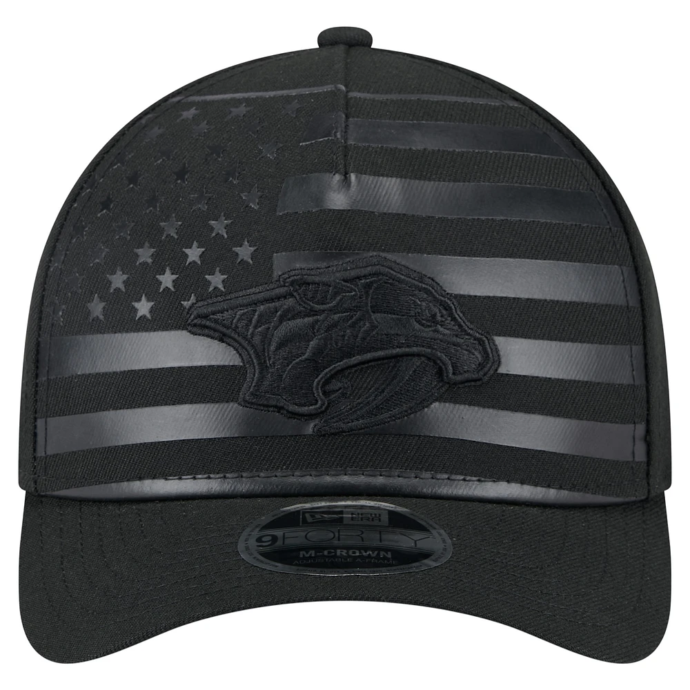 Men's New Era  Black Nashville Predators Game Day Stealth Flag 9FORTY A-Frame Adjustable Hat