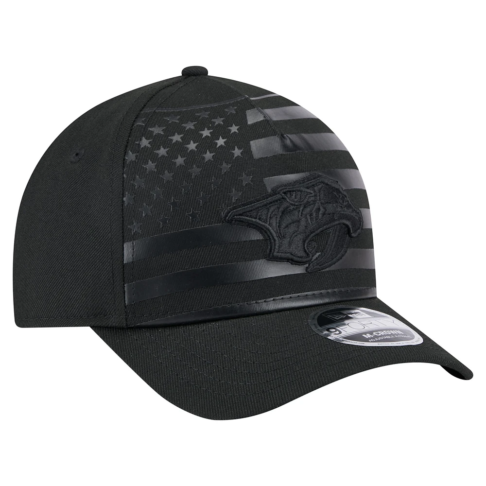 Men's New Era  Black Nashville Predators Game Day Stealth Flag 9FORTY A-Frame Adjustable Hat