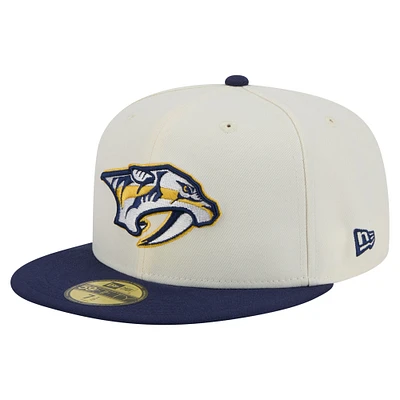 Casquette ajustée bicolore chromée 59FIFTY des Predators de Nashville New Era pour homme