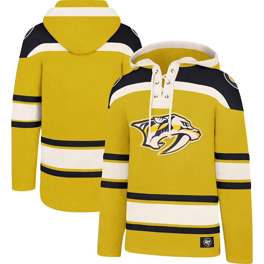 Men's '47 Gold Nashville Predators Superior Lacer Pullover Hoodie