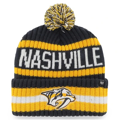 Bonnet en tricot à revers Bering pour hommes '47 Navy Nashville Predators avec pompon