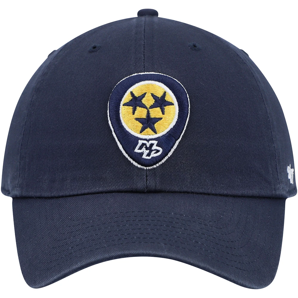 Men's '47 Navy Nashville Predators Logo Clean Up Adjustable Hat