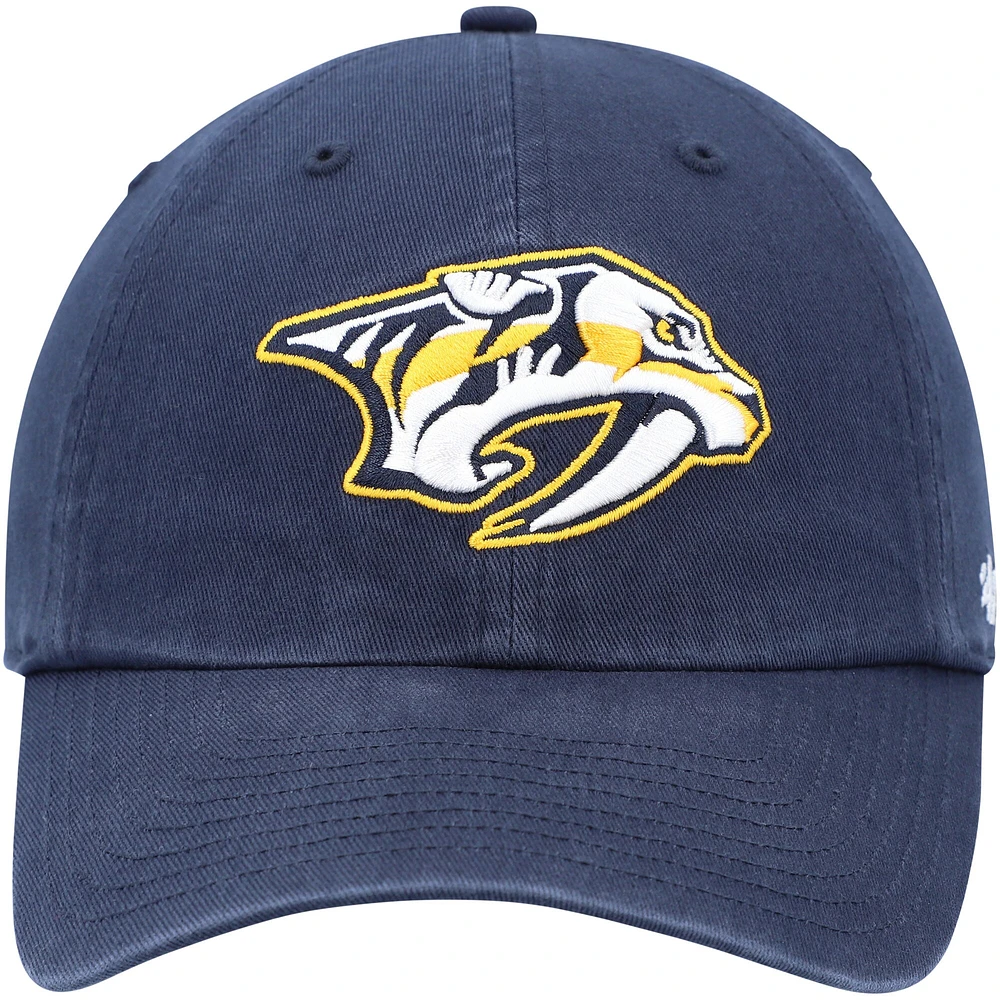 Casquette réglable '47 Navy Nashville Predators Team Clean Up pour homme