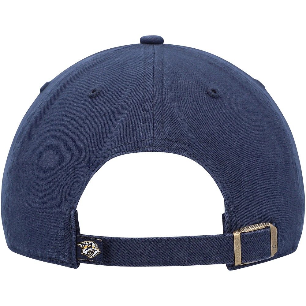 Casquette réglable '47 Navy Nashville Predators Team Clean Up pour homme