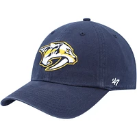 Casquette réglable '47 Navy Nashville Predators Team Clean Up pour homme