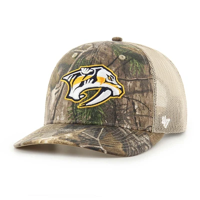 Men's '47 Realtree Camo Nashville Predators Logo Trucker Adjustable Hat